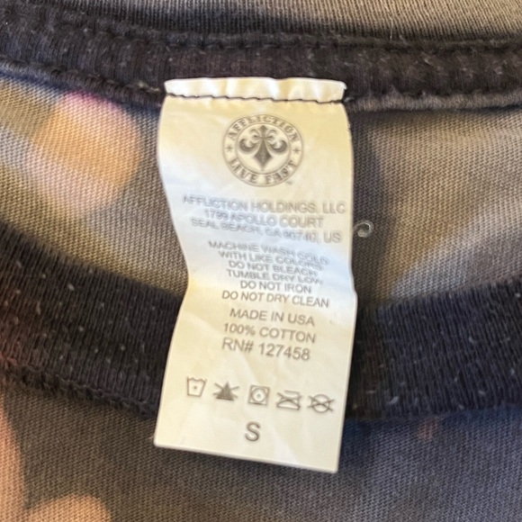 Affliction Women's American Customs Motorcycle Lace-Up Eagle T-Shirt Size Small - Picture 11 of 12